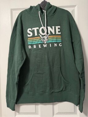 Stone Brewing Paramount Hoodie XL Green Retro Logo Pullover NWT $55